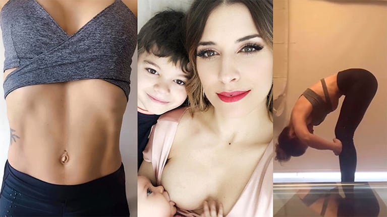 Mariana mostró cómo hace para tonificar sus abdominales.