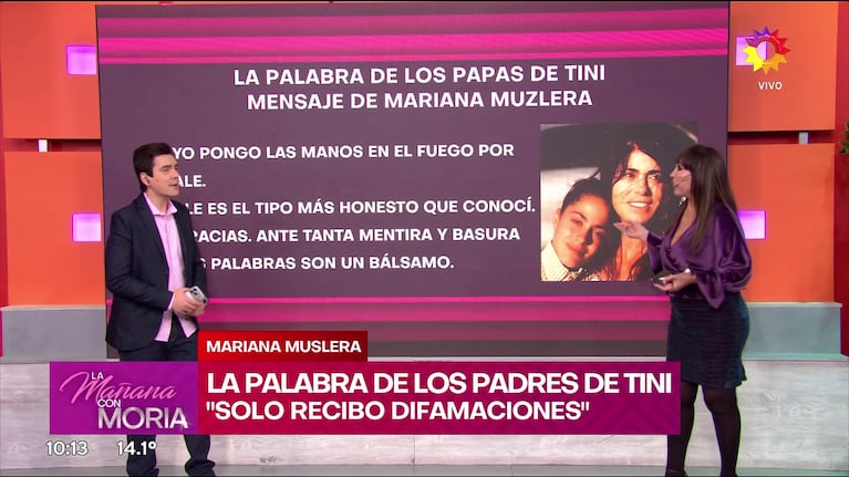 Mariana Muzlera habló por primera vez del escándalo con Tini Stoessel (Foto: captura de eltrece).
