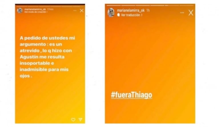 Marianela Mirra trató de mafiosos a los defensores de Thiago de Gran Hermano