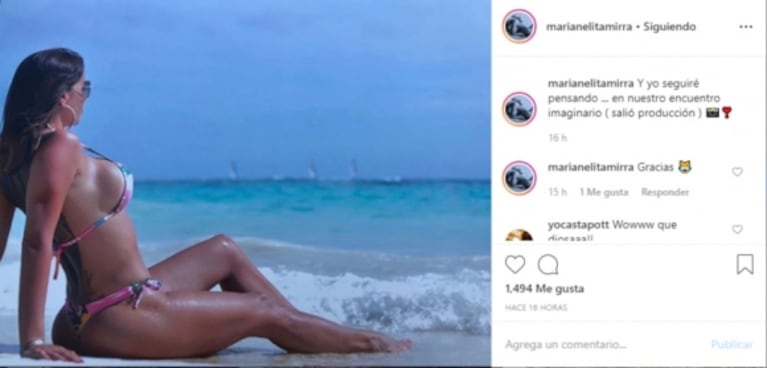 Marianela Mirra y sus fotos súper sensuales en la playa: "Salió producción"