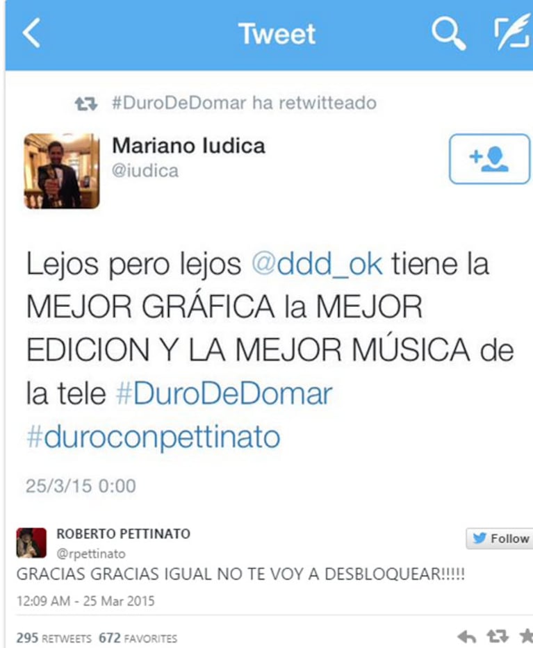 Mariano Iúdica elogió Duro de Domar pero Petti le respondió con ironía (Fotos: Captura). 