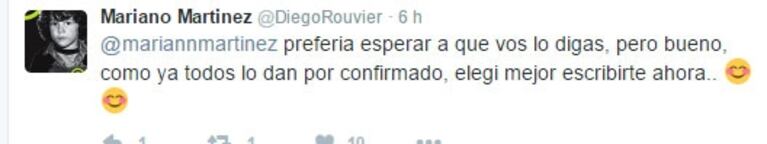 Mariano Martínez confirmó que será papá junto a Camila Cavallo de una particular manera