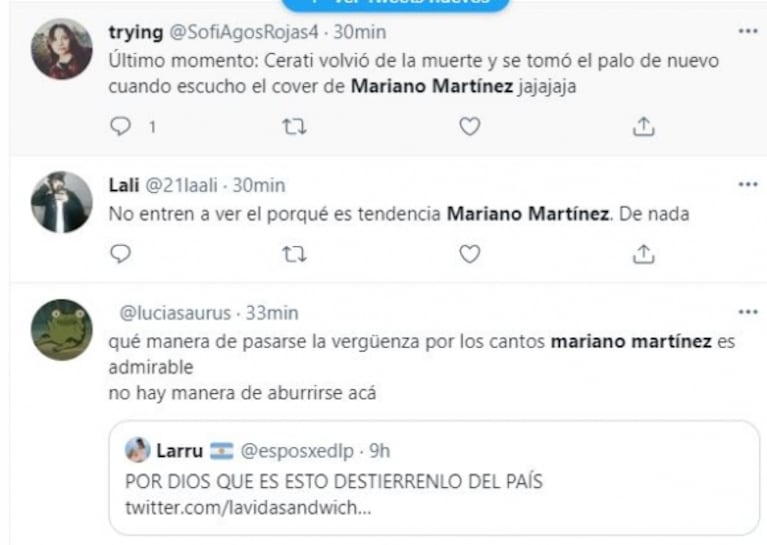 Mariano Martínez hizo un cover de Gustavo Cerati y lo destrozaron en las redes sociales