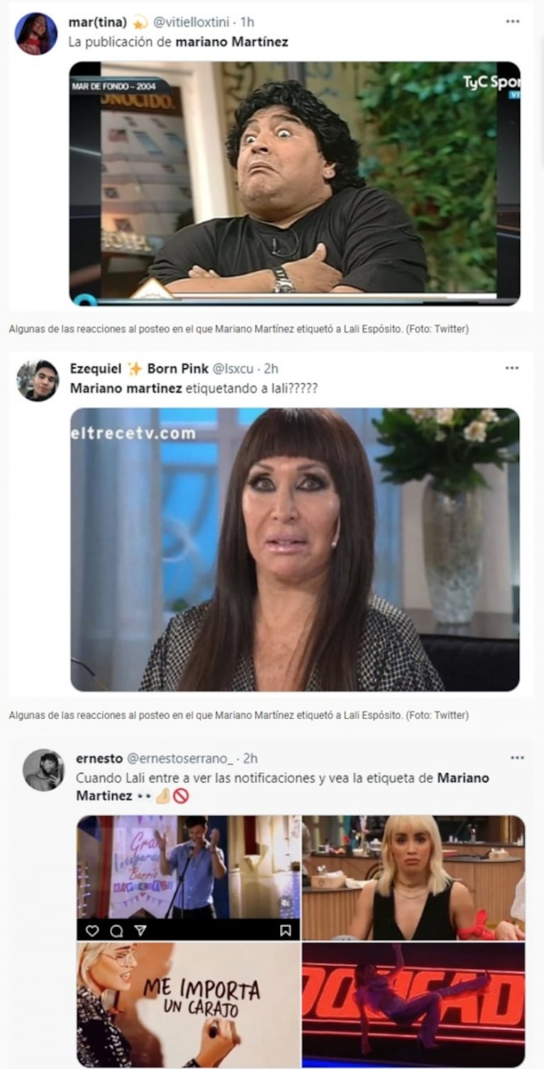 Mariano Martínez recibió fuertes críticas por su posteo mencionando a Lali Espósito