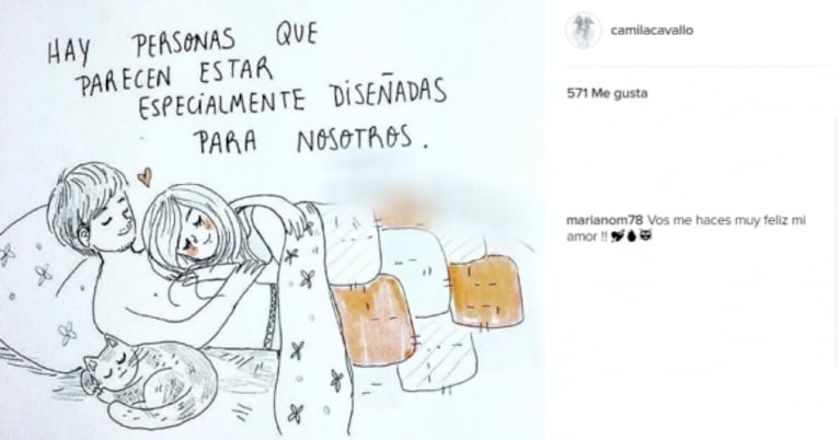 Mariano Martínez y una romántica declaración a su novia, Camila: "Vos me hacés muy feliz mi amor"