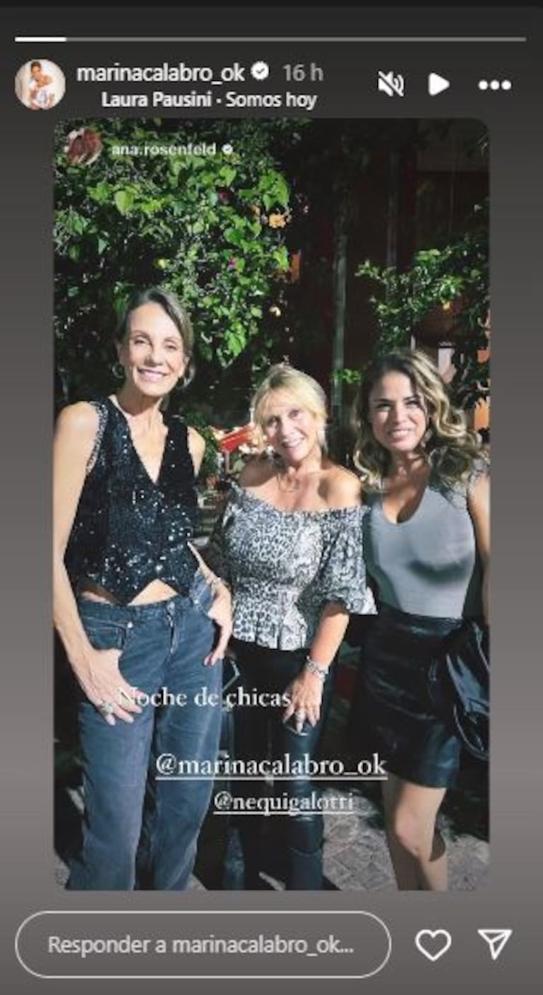 Marina Calabró, Ana Rosenfeld y Nequi Galotti (Foto: Instagram/@marinacalabro_ok)