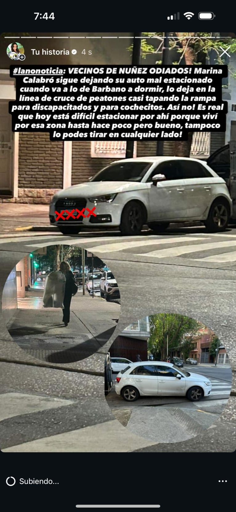 Marina Calabró, escrachada por vecinos: “¡No podés estacionar en cualquier lado!” | Créditos: Instagram @gossipeame