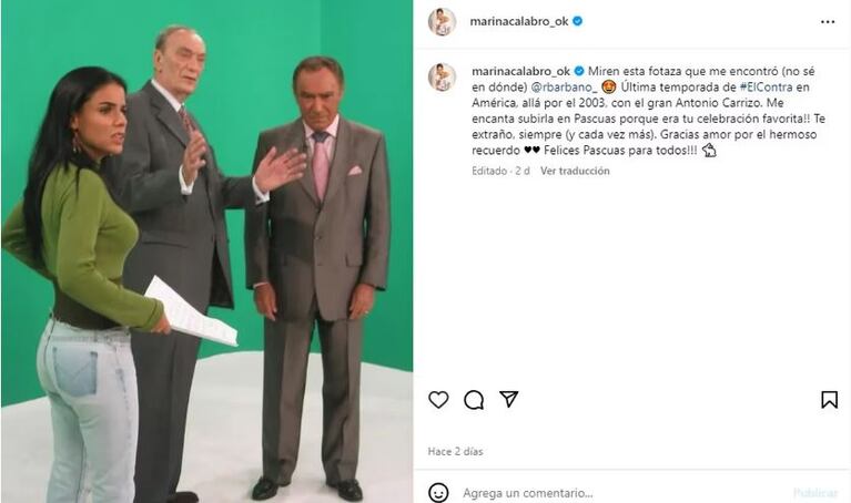 Marina Calabró hizo un posteo en sus redes sociales.