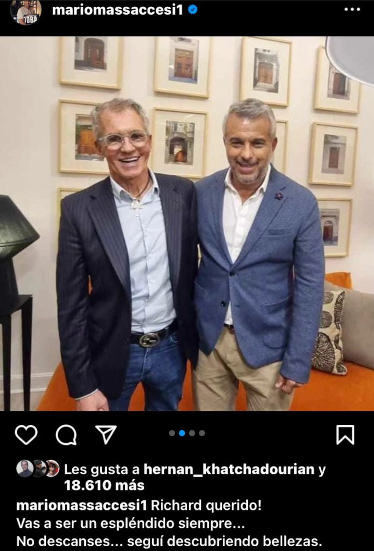 Mario Massaccesi despidió a Ricardo Piñeiro en sus redes sociales.