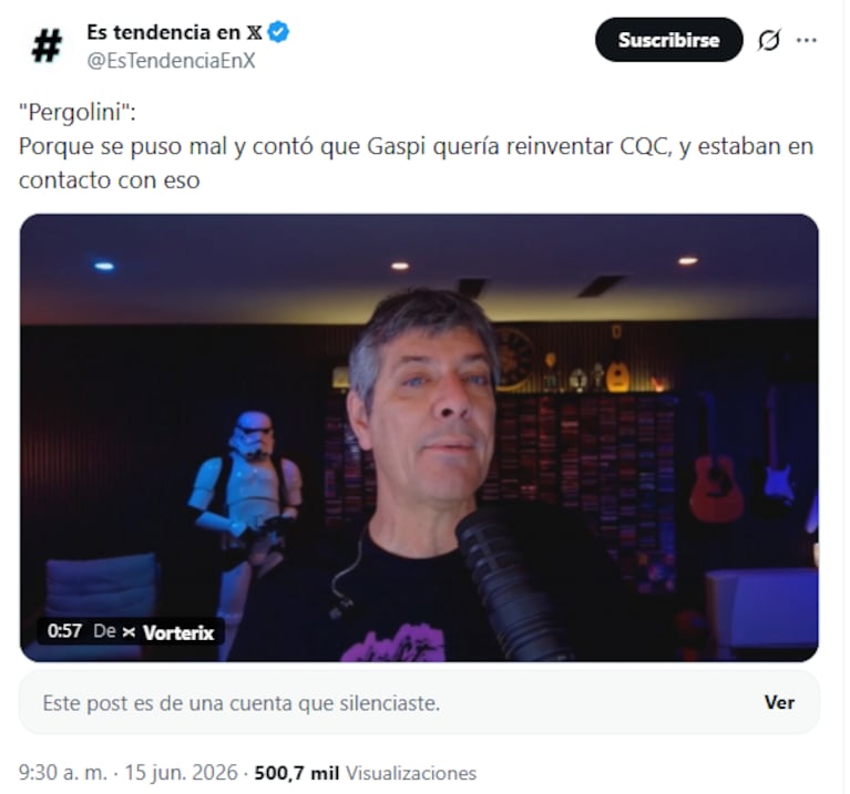 Mario Pergolini fue tendencia en X por su reflexión sobre Gaspi.