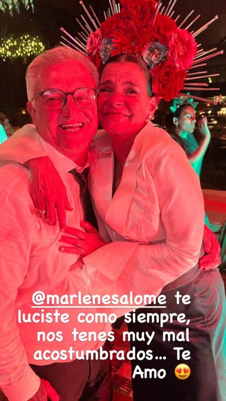 Marlene Rodríguez se vistió de blanco en la boda de Ricky y Stefi Roitman y estalló una "polémica fashion": "La suegra, malísima"