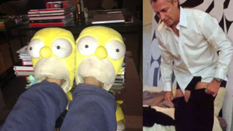 Marley, con sus pantulfas de Homero Simpson. (Fotos: @marley_ok y archivo Caras)
