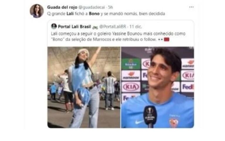 Marley hizo poner colorada a Lali Espósito tras preguntarle por el arquero de Marruecos después de que comenzaran a seguirse en redes