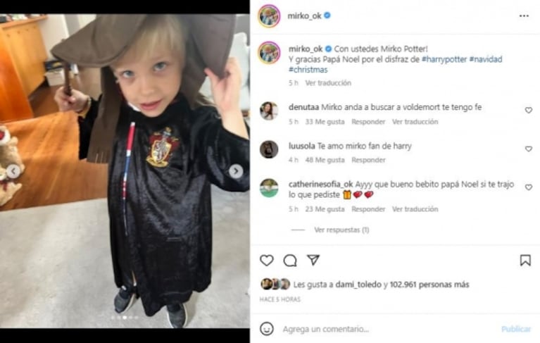 Marley mostró la primera carta que Mirko le escribió de puño y letra a Papá Noel