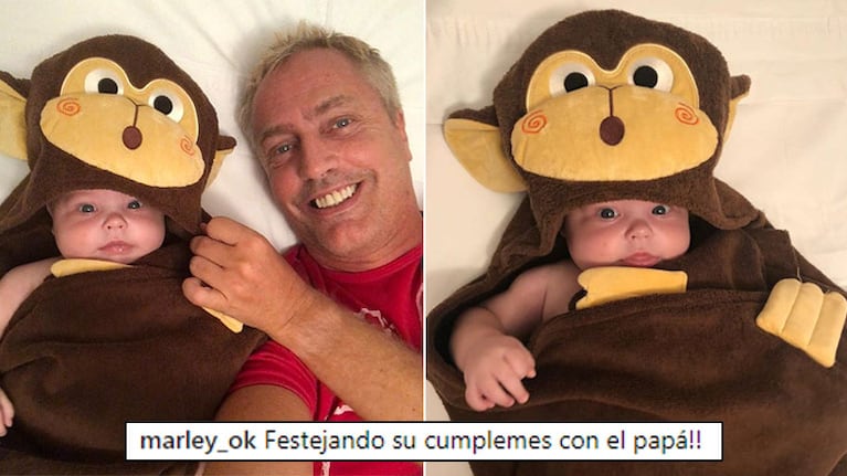 Marley, súper feliz junto a Mirko a cuatro meses de su nacimiento: ¡Festejando su cumplemes con el papá!
