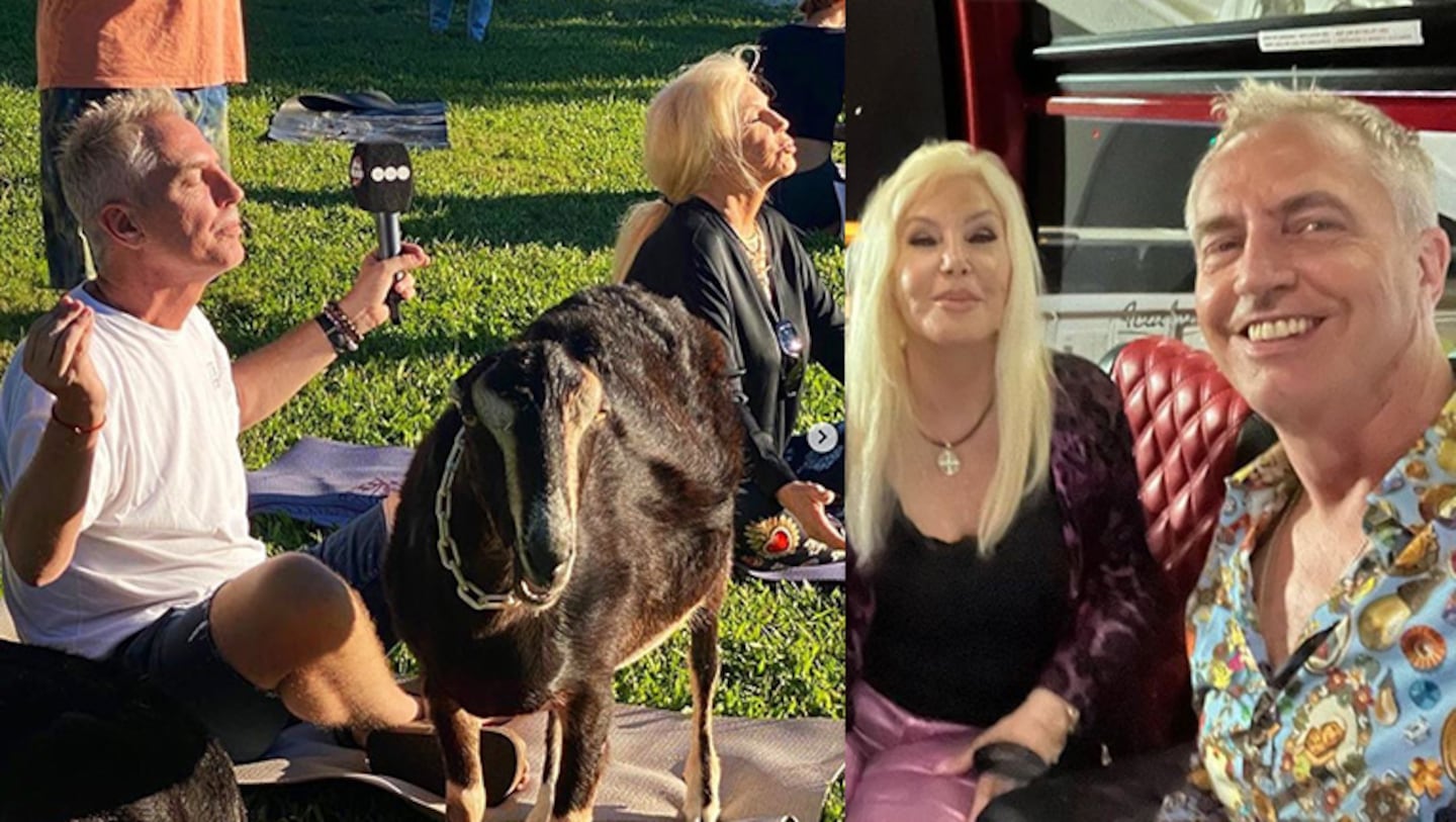 Marley y Susana Giménez practicaron yoga con cabras en su viaje a Miami.