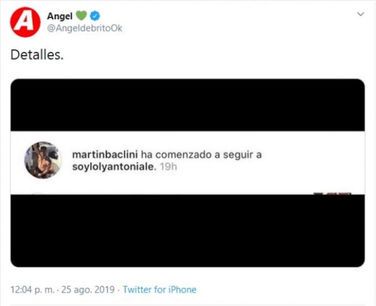Martín Baclini empezó a seguir a Loly Antoniale en Instagram: ¿se enfría la relación con Cinthia Fernández?
