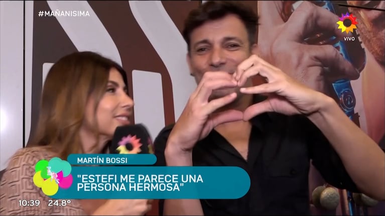 Martín Bossi enfrentó la versión de romance con Estefi Berardi: su contundente gesto a cámara