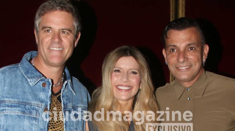 Martín Bossi, Mike Amigorena y Laurita Fernández en el estreno de La Cena de los Tontos (Foto: Movilpress)