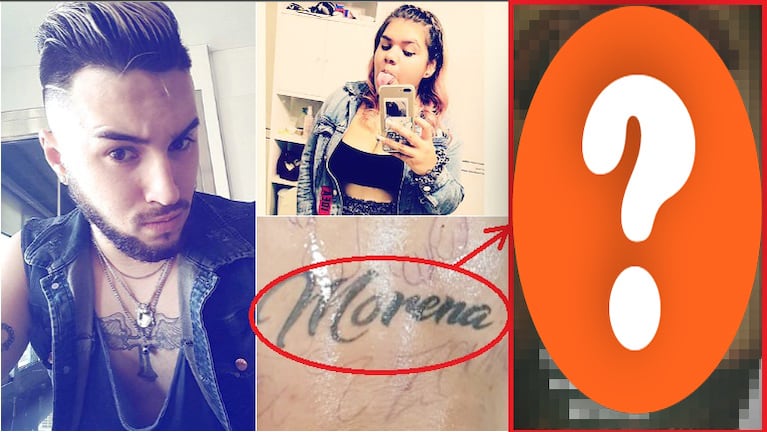 Martín Casar se tapó el tatuaje con el nombre de Morena Rial y publicó un picante frase (Fotos: Instagram e Instagram Stories)