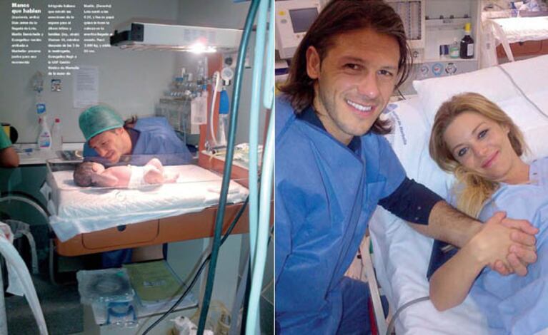 Martín Demichelis junto a Lola y Evangelina (Foto: revista Gente)