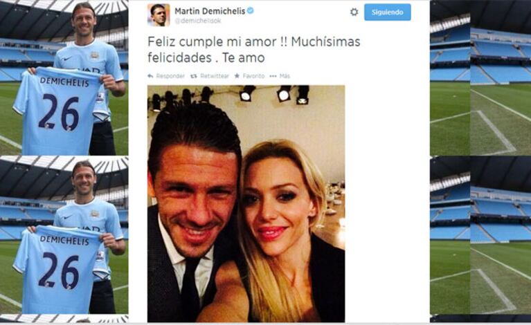 Martín Demichelis y un tierno mensaje para Evangelina en su cumple (Foto: Twitter). 