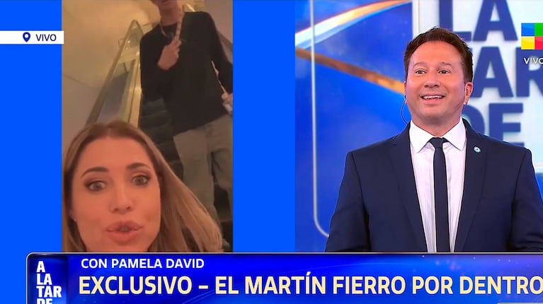 Martín Fierro 2026: Pamela David entró al hotel, spoileó todo con su celular y la “echaron” (captura de América TV)
