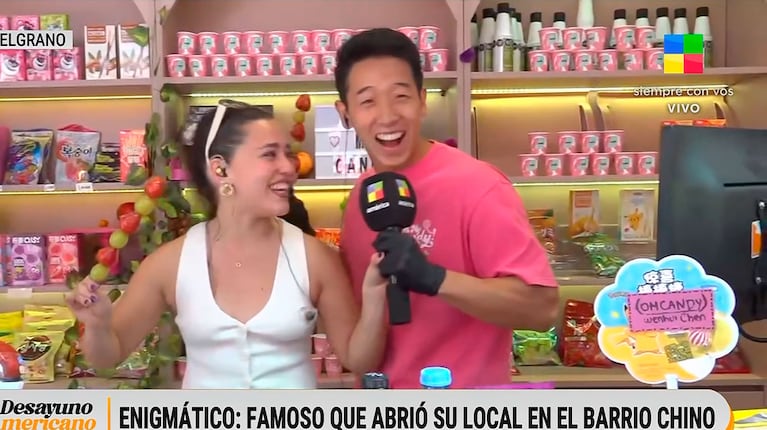 Martín Ku abrió un exclusivo kiosco de productos chinos (América TV)