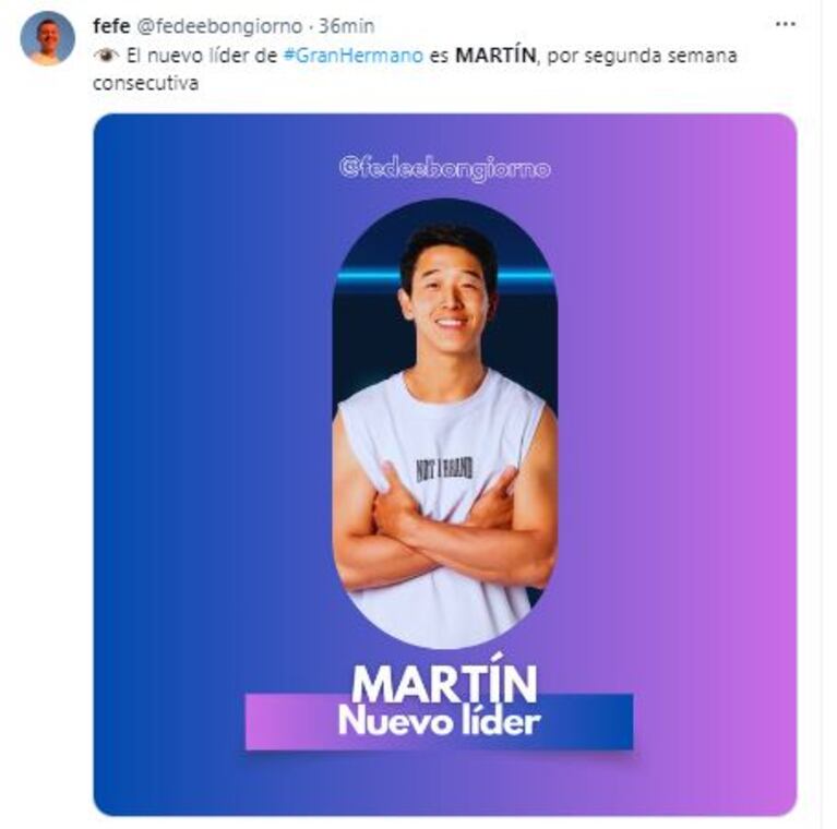 Martin Ku ganó otra vez prueba de líder de este martes en Gran Hermano 2023  (Foto: Twitter)