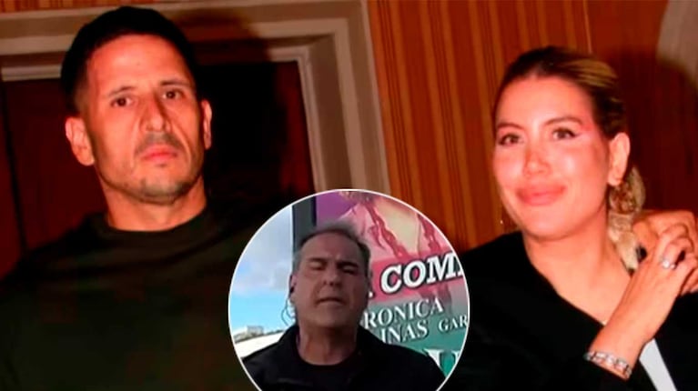 Martín Migueles, Wanda Nara y Gustavo Descalzi (Fotos: Instagram @wanda_nara) y captura América TV