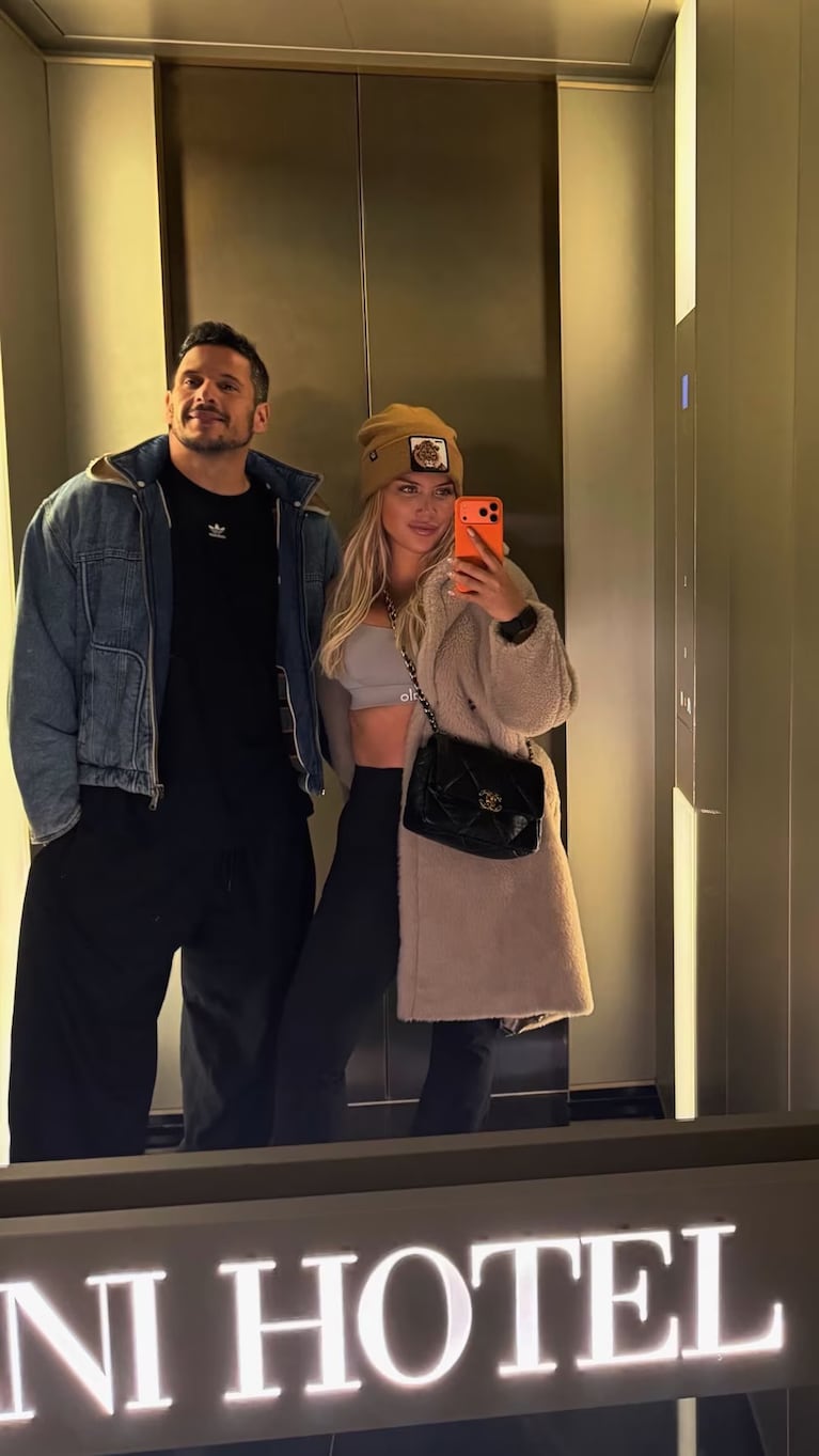 Martín Migueles y Wanda Nara en Milán. Foto: Instagram