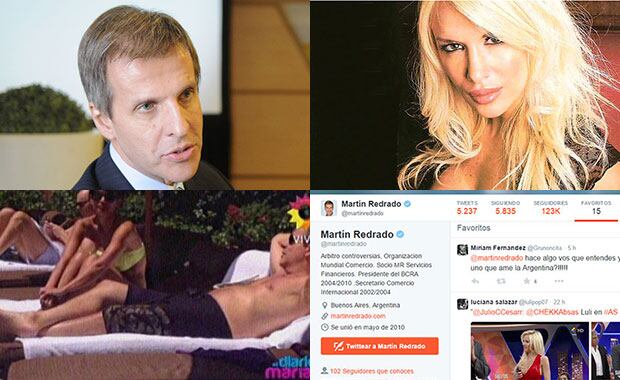 Martín Redrado y el tweet que marcó como favorito de Luciana Salazar (Foto: Captura). 