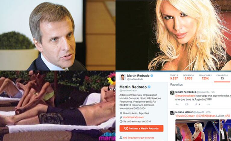 Martín Redrado y el tweet que marcó como favorito de Luciana Salazar (Foto: Captura). 
