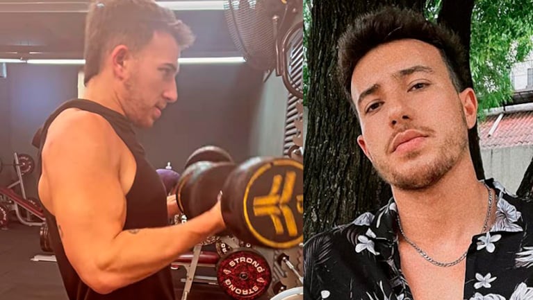 Martín Salwe se mostró entrenando a full en el gimnasio.