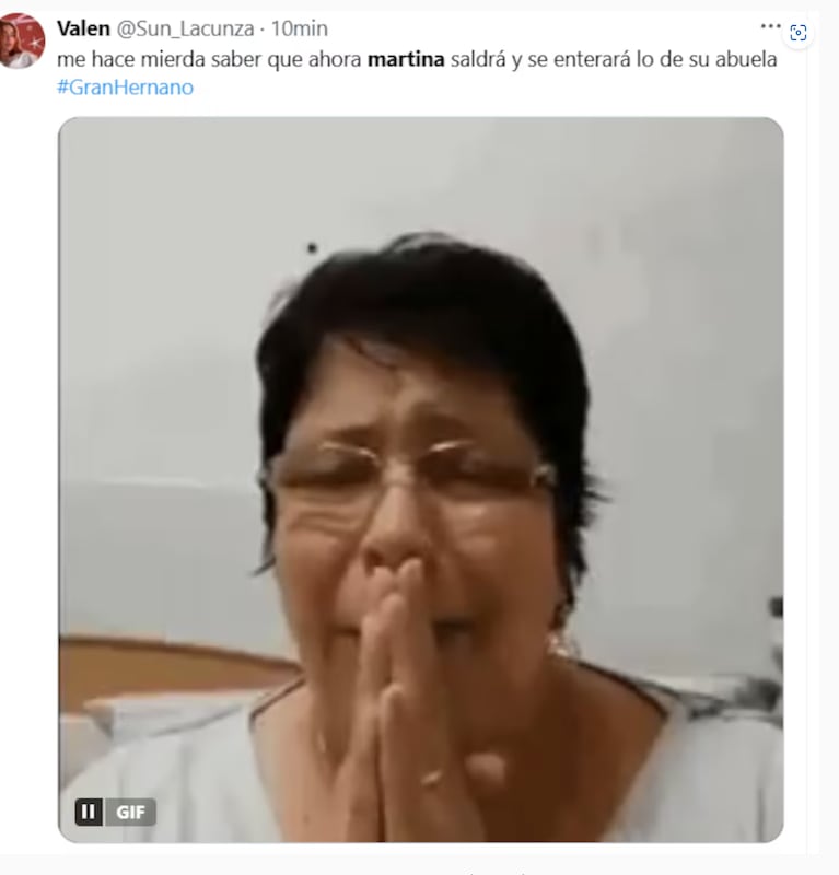 Martina quedó eliminada de Gran Hermano. Foto: X