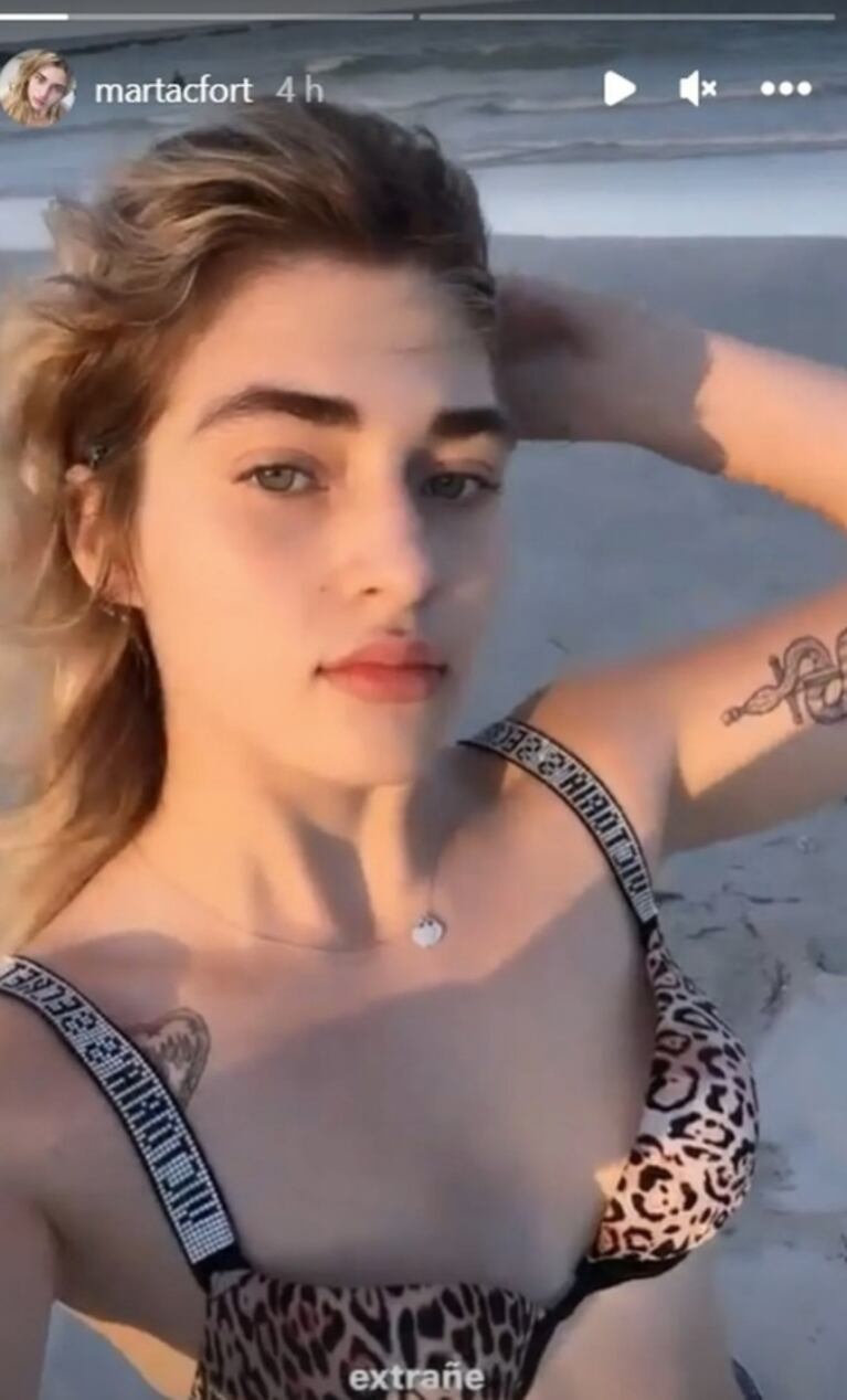 Martita Fort deslumbró con una original bikini animal print desde las playas de Miami: "Extrañé"