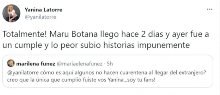 Maru Botana fue acusada de no respetar la cuarentena tras su viaje a México: "Subió historias impunemente"