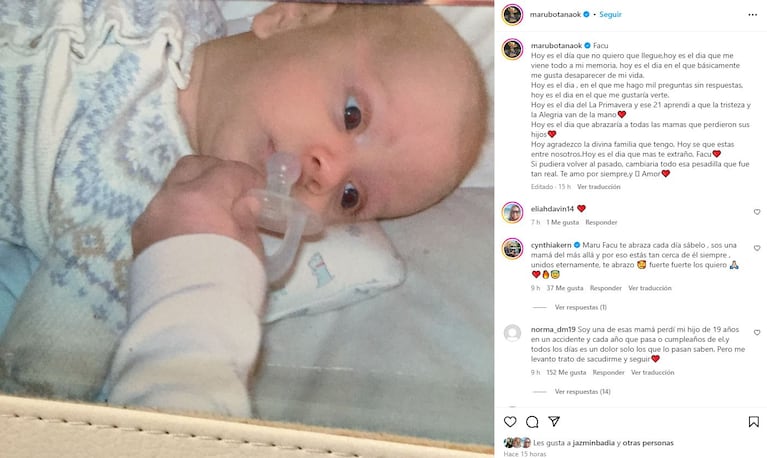 Maru Botana le dedicó unas sentidas palabras a su hijo Facundo (Foto: Instagram/marubotanaok)