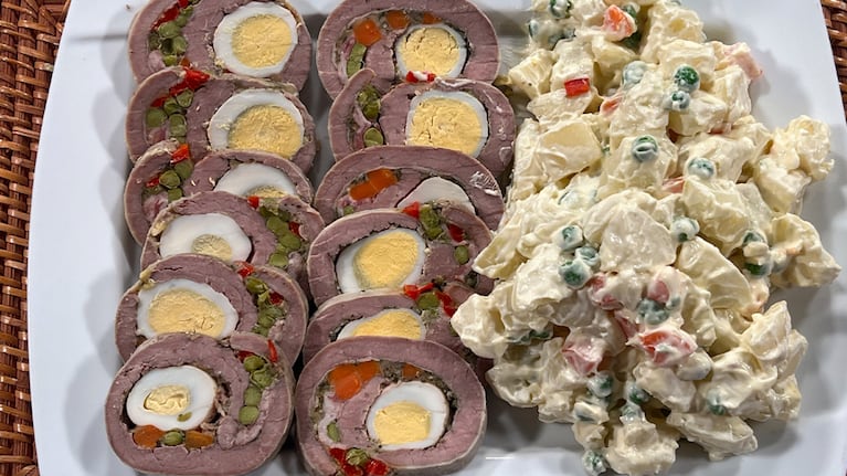 Matambre arrollado con ensalada rusa. Foto: Cucinare.TV.
