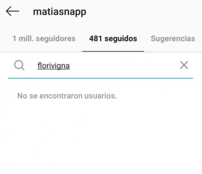 Mati Napp dejó de seguir a Flor Vigna en Instagram tras finalizar el Bailando: ella lo tiene en sus contactos