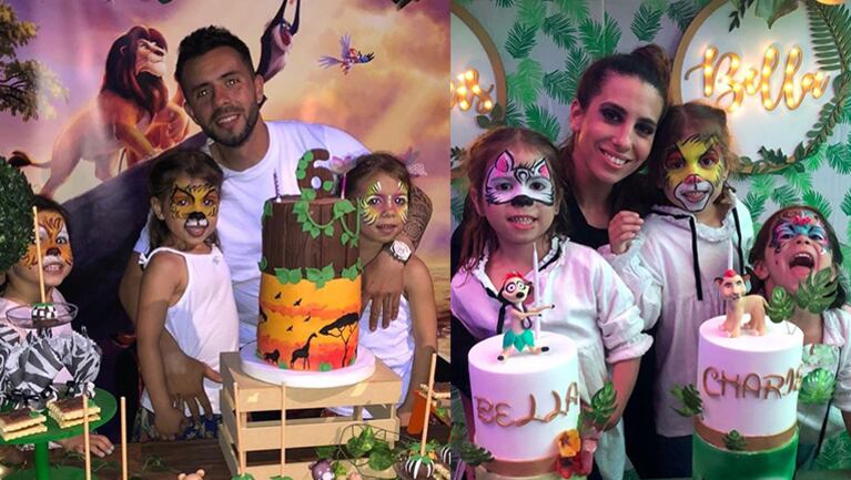 Matías festejó con Cinthia y Martín el cumple de sus gemelas.
