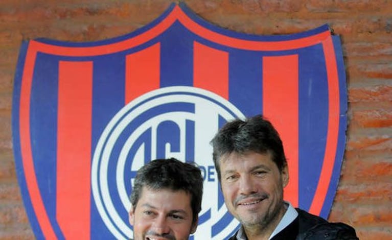Matías Lammens y Marcelo Tinelli, presidente y vice de San Lorenzo. (Foto: diario Olé)