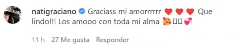 Matías Martin saludó con un mensaje romántico a Natalia Graciano, que cumplió 45 años