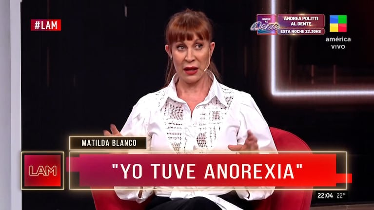 Matilda Blanco contó que tuvo anorexia y reflexionó sobre las críticas a los cuerpos ajenos: “Es muy terrible”