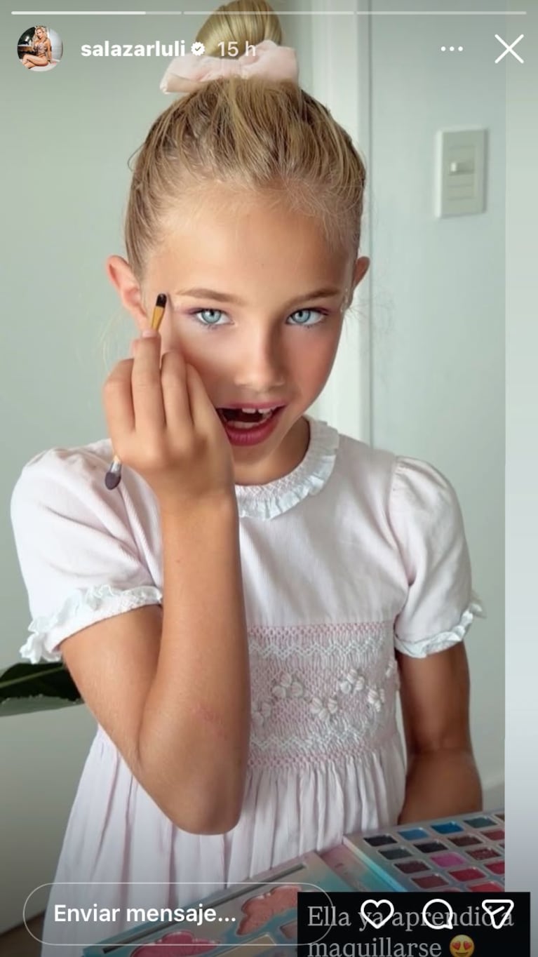 Matilda Salazar se maquilló sola por primera vez y se hizo las manos (Foto: Instagram/@salazarluli).
