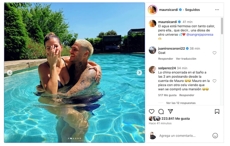 Mauro Icardi a China Suárez: las fotos en la pileta de Turquía. Crédito: Instagram