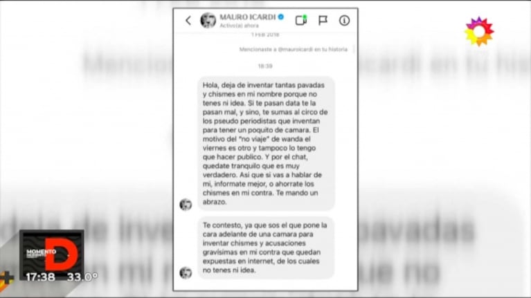 Mauro Icardi apuró a Pampito tras su columna sobre Wanda Nara: "Si te pasan data, te la pasan mal"