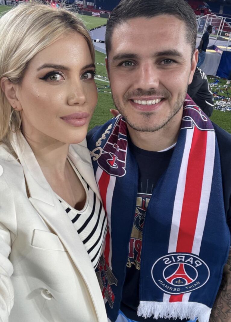 Mauro Icardi celebró en familia el logro del Paris Saint Germain: el look de Wanda Nara
