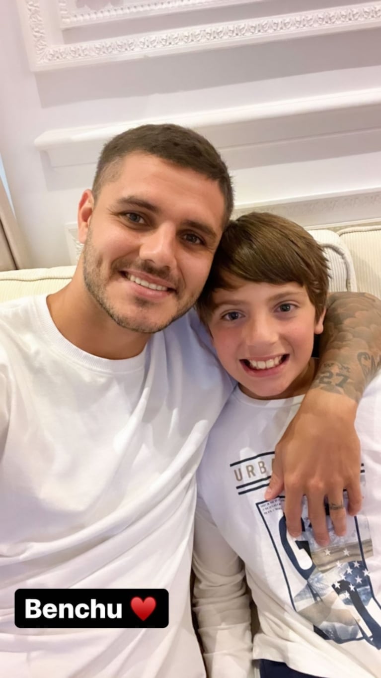 Mauro Icardi compartió las fotos de su reencuentro con los hijos de Wanda Nara y Maxi López tras las vacaciones con su papá