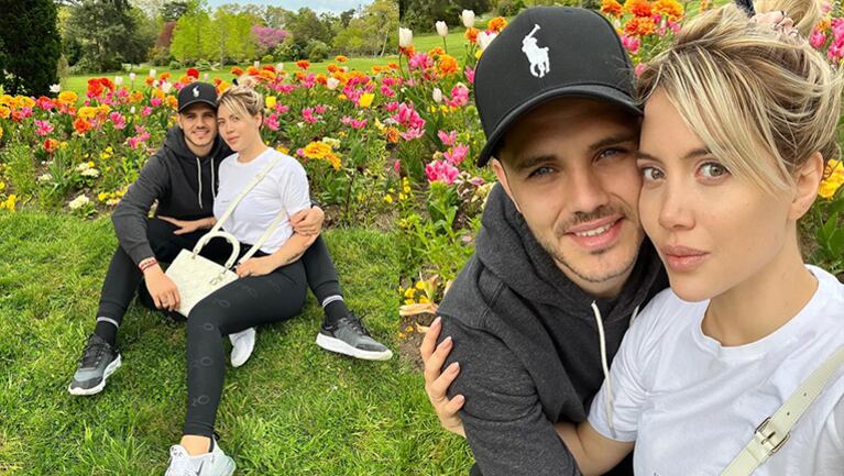 Mauro Icardi compartió las fotos de su tarde romántica con Wanda Nara.